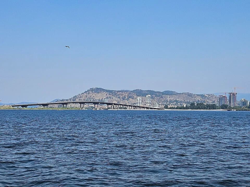 Bridge spanning Okanagan Lake at Kelowna