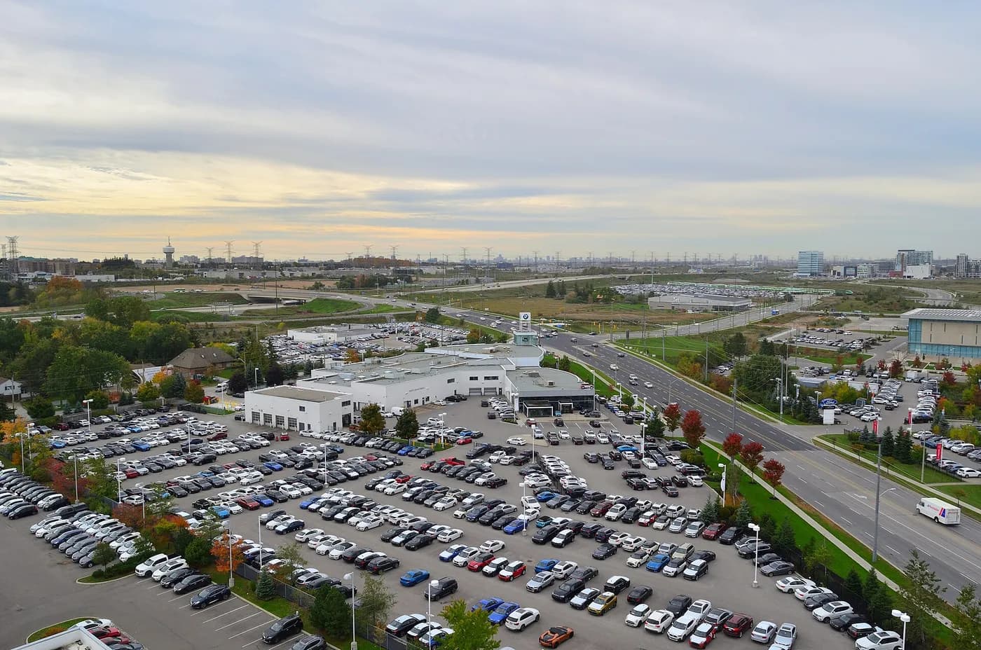 Commercial buildings and development in downtown Markham