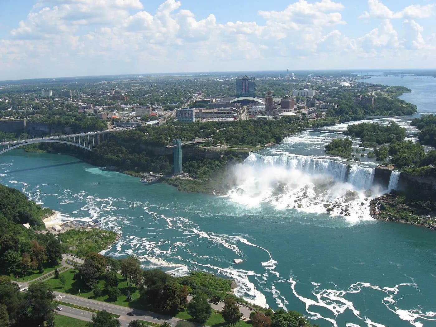 Niagara Falls and the Rainbow Bridge
