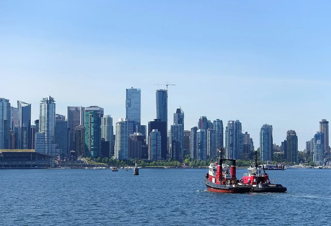 Tugboat and Vancouver waterfront skyline