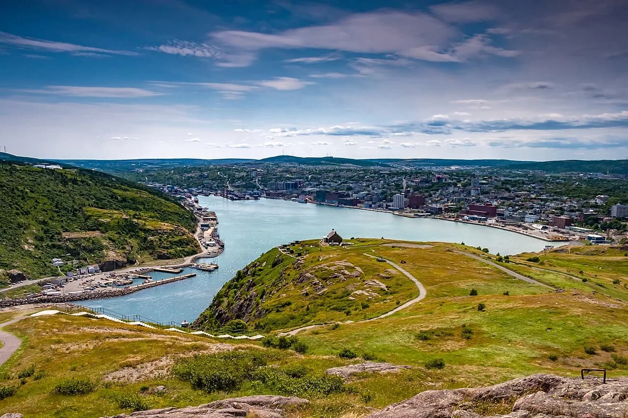 St. John's harbour entrance and coastal cityscape