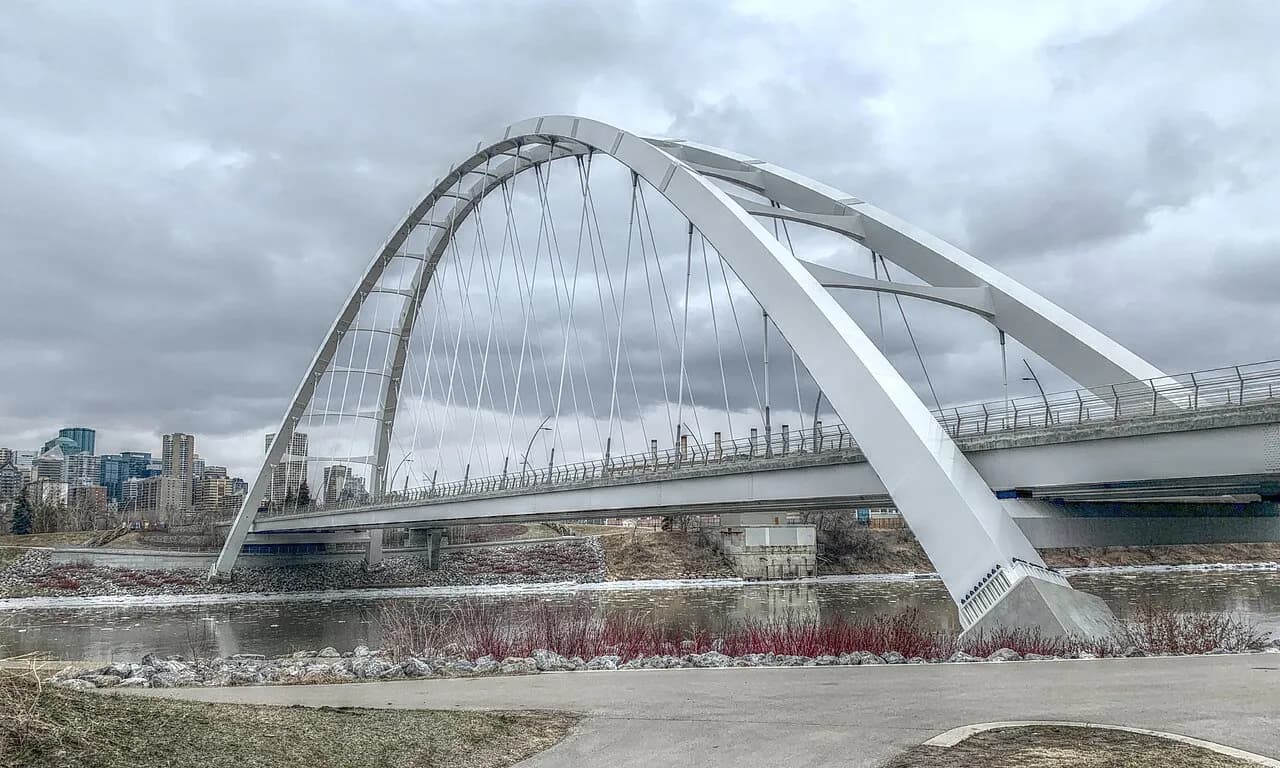 Walterdale Bridge crossing the North Saskatchewan River in Edmonton