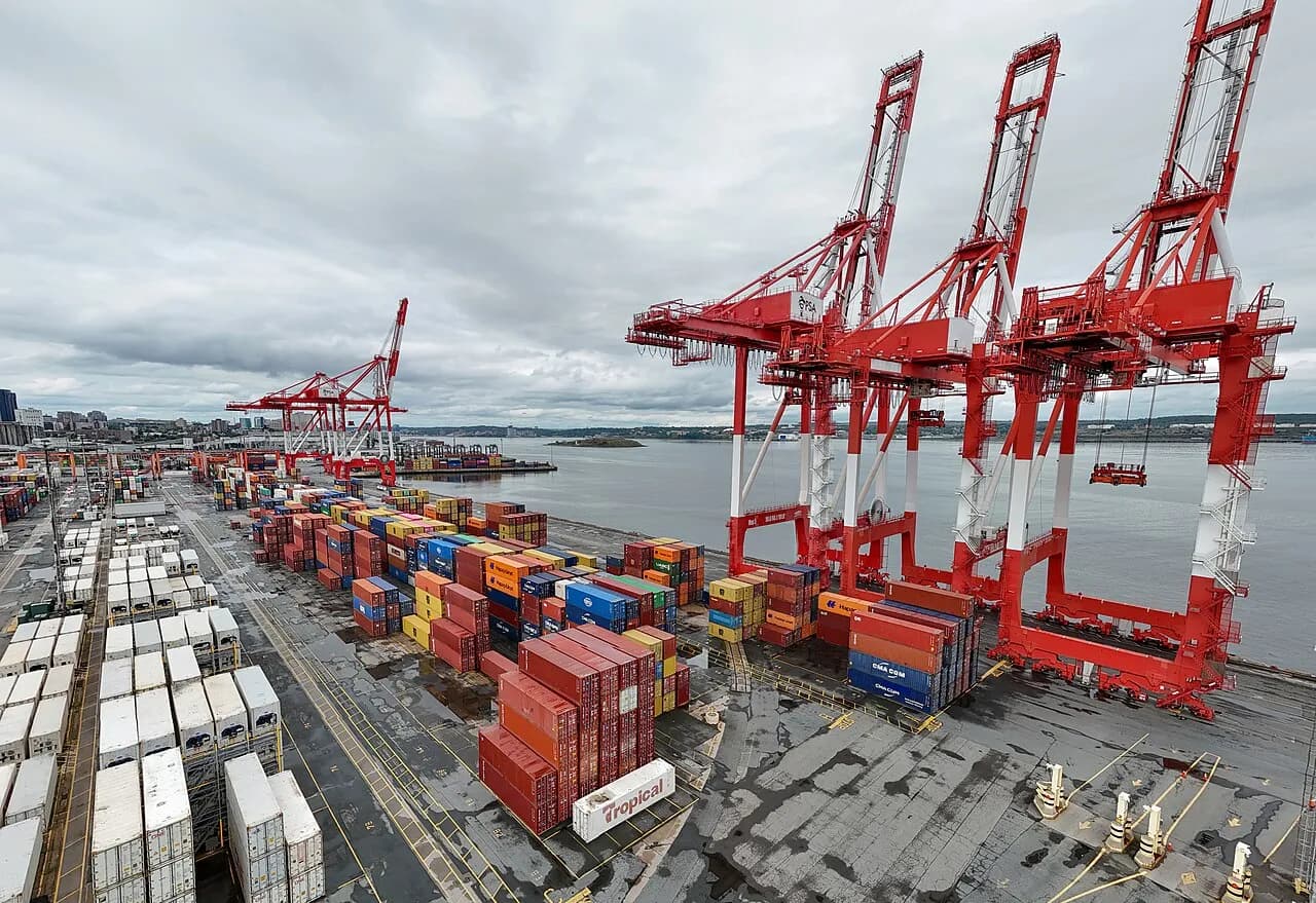 Container handling cranes at the Port of Halifax