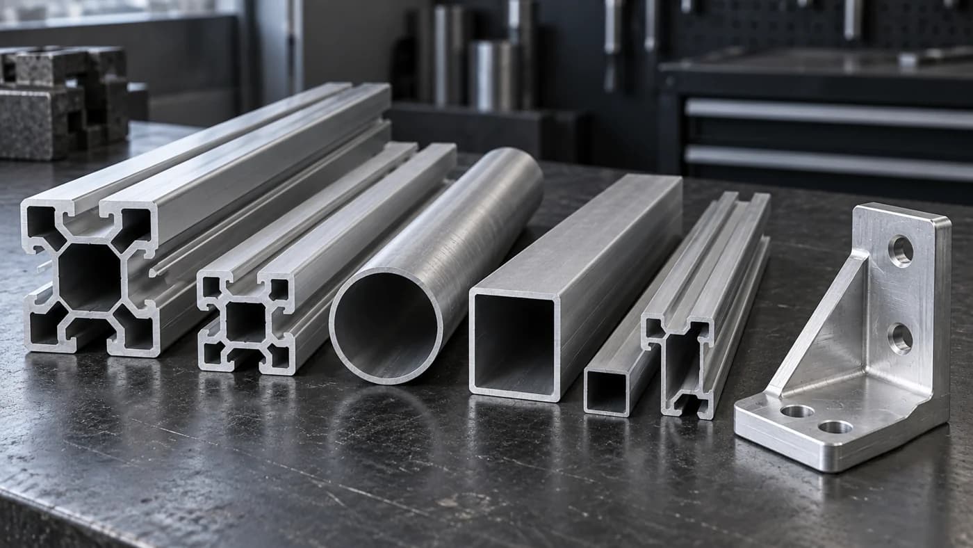 Aluminum extrusions and a machined mounting bracket