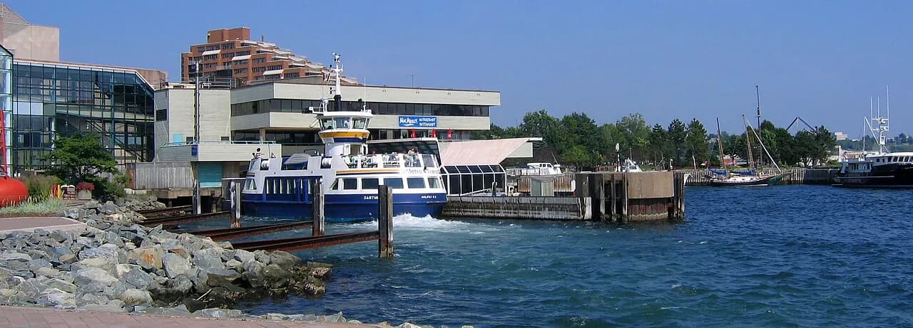 Ferry terminal and waterfront buildings in Dartmouth